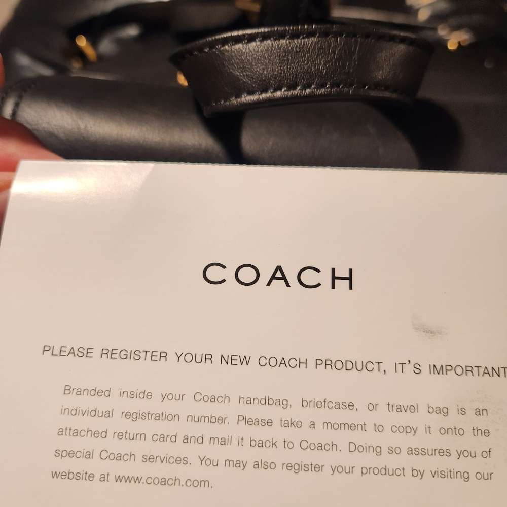 Coach Black Leather Backpack with Gold Accents - Picture 7 of 7